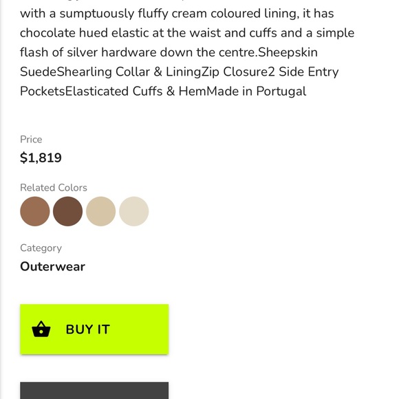 Officine Generale suede bomber with shearling collar and inside - Picture 5 of 5